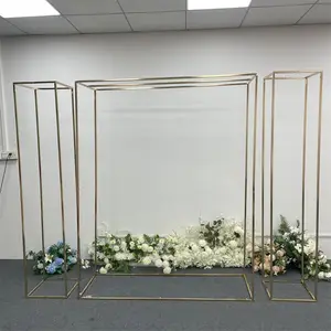 Neue Hochzeit goldene Eisen Bildschirm Regal Bühne Ornamente im Freien dekorative Blumen rahmen Hochzeit Hintergrund kreisförmigen Bogen