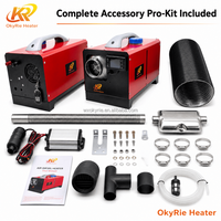 Chauffage de stationnement diesel tout-en-un OkyRie AX81H 8-10kW avec réservoir de carburant intégré, silencieux et conduit – Kit complet pour camion et camping-car