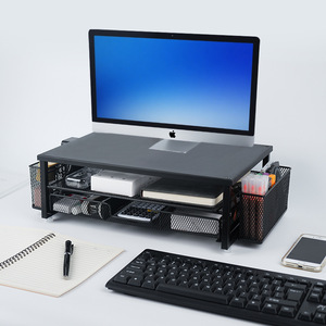 Computer Monitor Riser Stand With Storage Shelf For Desk Organization Office Desktop Organizer Rectangle Multipurpose Standing - Product Image 1