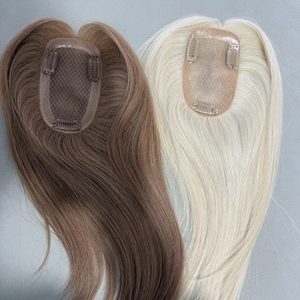 Tendencia 2026, Mono Topper Europeo para <span class=keywords><strong>Cabello</strong></span>, Sin Costuras, Color Rubio Degradado Personalizado, con Clips, Cierres de 3x5 y 5x6 para Mujeres Blancas - Product Image 5