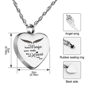 Kalung guci hati untuk abu dengan 12 batu kelahiran perhiasan kremasi untuk Abu-sayap Anda siap hati saya bukan - Product Image 3