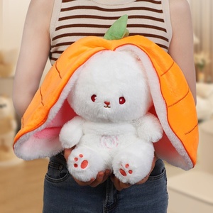 28CM Çok Satan Nefes Alan Işıklı Çilek Tavşan Peluş Oyuncak Çocuklar İçin Yatıştırıcı ve Uyku Arkadaşı Oyuncak - Product Image 4