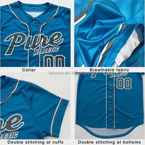 PURE Warriors Australie personnalisé en gros Sublimation imprimé col en v chemise de baseball boutonné uniformes de sport porter pour hommes enfants - Product Image 6