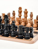 Fournisseur personnalisé Jeu d'échecs en bois de luxe 3 en 1 Jouet éducatif fabriqué à la main Cadeau avec logo personnalisable
