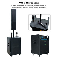 Bocinas Portátiles con Ruedas de 15 Pulgadas BT para Exteriores, Iglesia, Escenario, Hogar y DJ, Sistema PA Profesional Activo de Columna Line Array a Batería