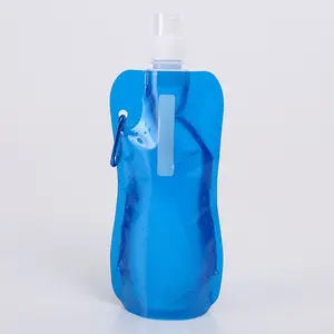 Atacado design personalizado flexível dobrável 480ml líquido stand up pouch plástico bolsa de água potável