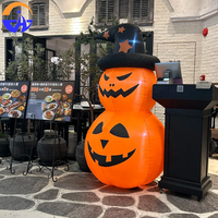 Citrouille gonflable d'Halloween Chenghuang avec chapeau, décoration de scène extérieure sur le thème de la cour, modèle en tissu Oxford 050XL