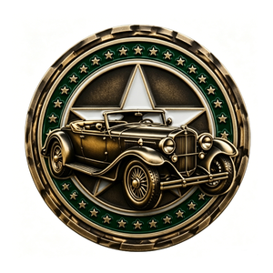 Moneda Coleccionable de Auto Antiguo, Chapada en Oro, Bronce, Circular, Estampada, Arte y Coleccionismo - Product Image 1