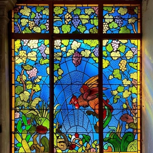 Hoa ARC Windows Tiffany Nhà thờ kính màu nghệ thuật Kính kính bảng điều khiển bản vẽ phương pháp nhuộm màu chì thủ công kính màu - Product Image 4