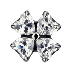 Boucles d'oreilles Yunnique F136 en zircon et alliage de titane 4,9 mm pour piercing d'oreille, de nez, de lèvre ou de langue – Idée cadeau - Product Image 1