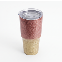 Gobelet isotherme en acier inoxydable à double paroi de 30 oz, personnalisé, avec motif diamant, pour café, scintillant, pour le voyage, vente en gros