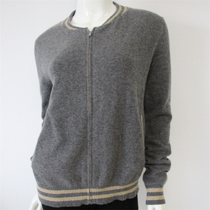 <span class=keywords><strong>Cardigan</strong></span> 100% in Cashmere lavorato a maglia <span class=keywords><strong>con</strong></span> Zip da <span class=keywords><strong>donna</strong></span> <span class=keywords><strong>con</strong></span> motivo a righe stile Casual antirughe traspirante alla moda invernale - Product Image 5