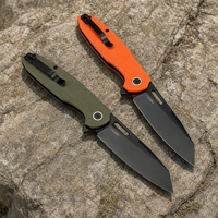 Couteau de poche tactique pliant personnalisé Tanto en acier 14C28N avec manche G10, couteau à ouverture assistée, outil utilitaire T0044-1