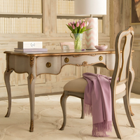 Bureau d'écriture de haute qualité en bois massif antique français avec tiroirs de rangement pour la maison, le bureau et l'étude