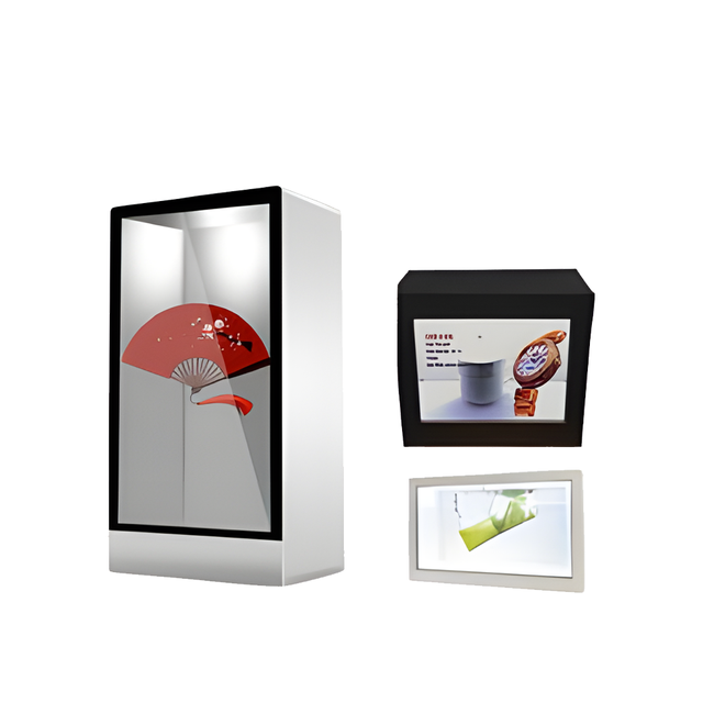 75-Inch Transparent Holographic LCD Touch Screen IP65 3D Display Case Virtual Interactive Digital Advertising Machine 1 Year SDK