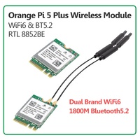 Oranye Pi 5 Plus casing logam aluminium dan kipas pendingin opsional 4K kabel kompatibel HDMI adaptor daya kartu SD modul nirkabel