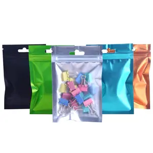 Матовый пластиковый плоский Прозрачный передний пакет с застежкой-молнией для пищевой упаковки, прозрачный пакет, OEM простые цветные пакеты на молнии