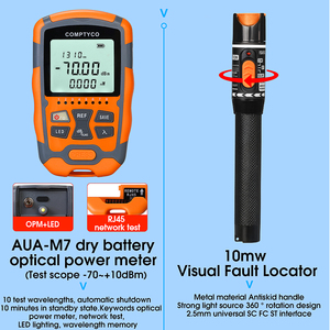 Comptyco sợi công cụ Kit với sợi Cleaver -70 ~ + 10dBm M7 3-in-1 quang Power Meter thị giác lỗi Locator 10mW sợi công cụ Kit - Product Image 4