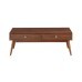 DB Retro Modern Style 1-Piece Coffee <b>Table</b> 2 Drawers Brown Finish Durable Eco-Friendly Decorative <b>Walnut</b> Veneer Wooden Furniture - Product Image 6