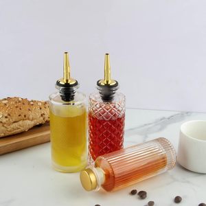 New Product Embossed 120ml 150ml 200ml clear Theadred Bitter Glass Bottles Dasher Drop with Lid