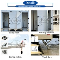 Promotion : Remorque WC Mobile 3 Postes à Essieux Jumeaux avec Chasse d'Eau, Toilettes Portables avec Urinoir et Lavabo pour Événements Extérieurs et Chantiers
