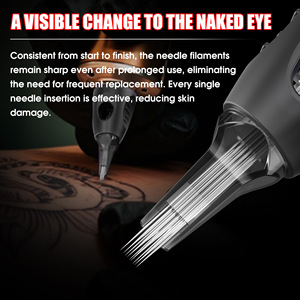 Agujas de tatuaje Tuffking integradas para contorno y sombreado, cartucho desechable de acero inoxidable para maquillaje permanente - Product Image 5
