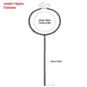 European and American <b>Cross</b>-Border Jewelry T-Shaped Sexy Black Full Double Layer Long for Women Clavicle Claw Dia Chain Necklace - Product Image 5