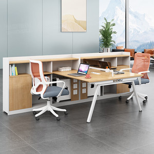 XTBGZ-071 Melaminplatte L-förmiger Büroschreibtisch und Stuhl-Set Moderne Gewerbliche Möbel mit Vollkantenversiegelungsprozess - Product Image 2