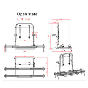 <span class=keywords><strong>Porte</strong></span>-vélos pliable double position à fixation arrière pour VR, caravane, <span class=keywords><strong>camping</strong></span>-<span class=keywords><strong>car</strong></span> et voiture - Product Image 3