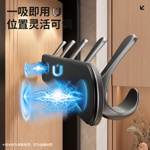 Shu Zheng Magnetic Wall <b>Hooks</b> Round Self-Adhesive Minimalist Coat Rack For Entryway Door Use - Product Image 2