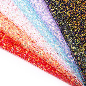 Vải ren lưới 3mm thêu hoa giun đất đính sequin dùng cho váy cưới, váy dự tiệc bán buôn - Product Image 1