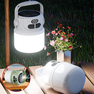 Lanterne de camping LED rechargeable à l'énergie solaire, étanche, lumière d'urgence pour utilisation en extérieur dans une tente pendant les pannes de courant, alimentée par batterie - Product Image 2