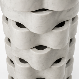 Lavabo de Pedestal Moderno con Forma de Flor, Lavabo de Baño de Mármol Pulido, Diseño Contemporáneo de Instalación en el Suelo - Product Image 3