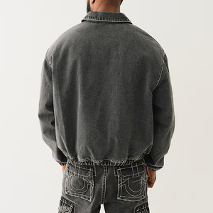 Áo khoác nam Y2k acid wash, phong cách đường phố, dày dặn, thêu nổi, denim vintage, kiểu dáng hộp, ngắn, áo khoác dày - Product Image 4