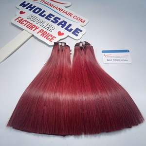 Venta al por mayor 100% Extensiones de Cabello Humano Remy Vietnamita Trama de Hueso Recto en Color Vino Tipo de Encaje Disponible PARA LA Venta de Navidad - Product Image 5