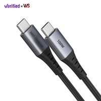 Cable USB-C a C de 1M 2M 3M 100W con Carga Rápida PD, Trenzado de Nailon y Aleación de Aluminio para Android, iOS y iPhone