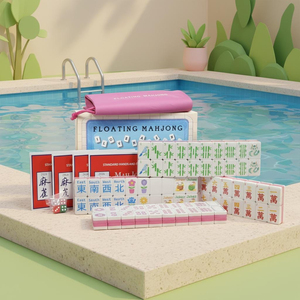 Juego de 160 Piezas de Mahjong Flotantes en Rosa y Morado para Piscina, con Caja de Almacenamiento - Product Image 2