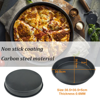Plaque de cuisson en acier personnalisée de 12 pouces Plat profond circulaire Épaissir Moule à pizza Four de cuisine Moule à pizza en acier au carbone antiadhésif
