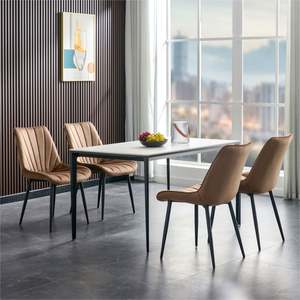 Sillas de tela de lujo modernas al por mayor, muebles de comedor para restaurante, cocina, gris y sofás, silla de terciopelo para sala de estar - Product Image 1