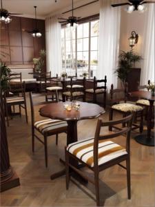 Juego de Mesa y Sillas de Madera Maciza Estilo Francés Vintage, Muebles Comerciales para Cafetería, Panadería, Pastelería y Restaurante de Bebidas Dulces - Product Image 2