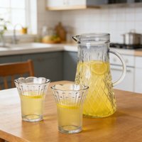 Ensemble de carafe en verre transparent, ensemble de verre cadeau, théière en verre, bouilloire à eau réutilisable, carafe à eau froide
