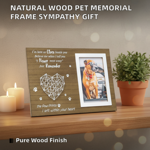 Cadre commémoratif pour animaux de compagnie en bois naturel, en MDF, imprimé 2 couleurs, pour souvenir de perte, <span class=keywords><strong>cadeau</strong></span> de sympathie - Product Image 5
