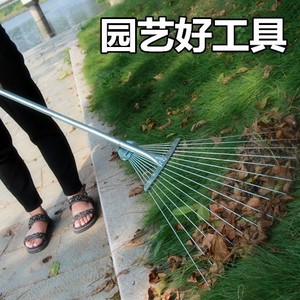 Leaf Rake Steel 24 Tines Agricultural Garden Tool Retractable Toothed Hay Rake Multi Tooth Steel Wire Rake - Product Image 5