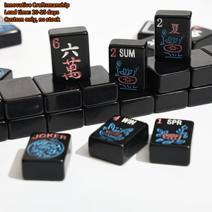 โต๊ะเกมไพ่นกกระจอกอะคริลิคสีดำสไตล์อเมริกันทันสมัยน่ารักแบบกำหนดเอง ขนาด 32 มม. ชุดไพ่นกกระจอกตะวันตก 4 ชั้น ผลิตในสหรัฐอเมริกา - Product Image 1