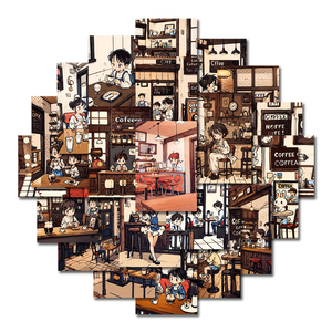 E-50 hcure cà phê loạt dán đáng sợ chất độc đầy màu sắc trang trí cửa sổ máy tính chai nước không thấm nước dán Graffiti - Product Image 1