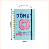 Cuaderno de Papel con Espiral Creativo de Dibujos Animados, Juego de Papelería con Bolígrafo para Estudiantes, Material Escolar