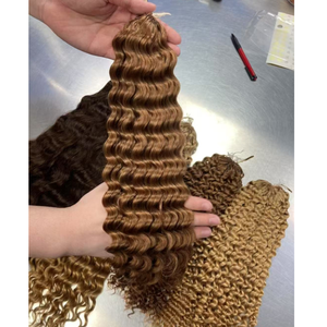 Extensiones de Cabello Humano con Ondas Profundas, de Buena Calidad, con Nudos Milagrosos, Extensiones de Cabello Humano para Mujer, Tejidas a Crochet - Product Image 4