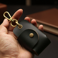 Porte-clés vintage en cuir PU avec bouton-pression, mini pochette à clés, étui simple pour clés, cadeau idéal