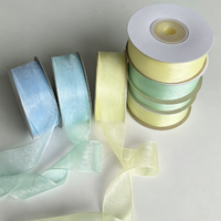 Ruban en organza multi-tailles pour décoration de mariage, boîte cadeau, emballage de gâteau, ruban en mousseline décoratif de Noël