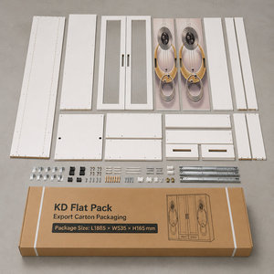 Armoire en acier avec portes coulissantes imprimées, double miroir et tiroirs pour le rangement de vêtements et l'organisation de la maison dans une chambre moderne - Product Image 5